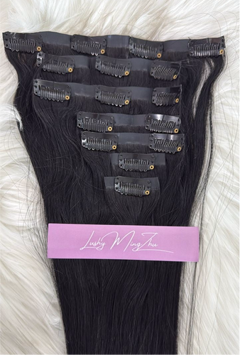 Seamless Clip In Extensions (Persuasian Silk Straight 1B)