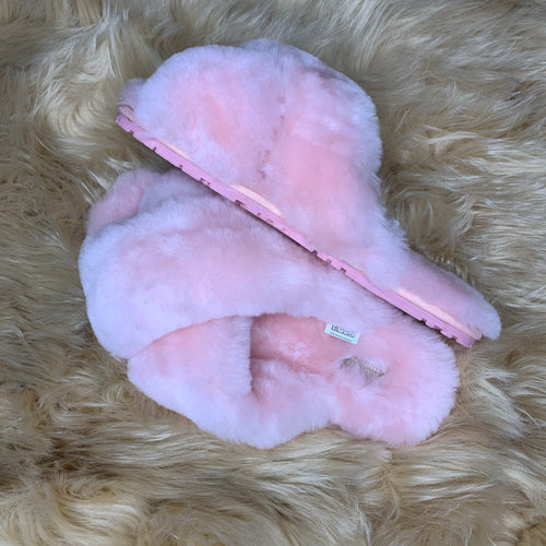 Pastel Pink Criss Cross Slippers