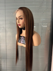 13x4 Highlighted Transparent Frontal Wig (1b/4/27 Color)